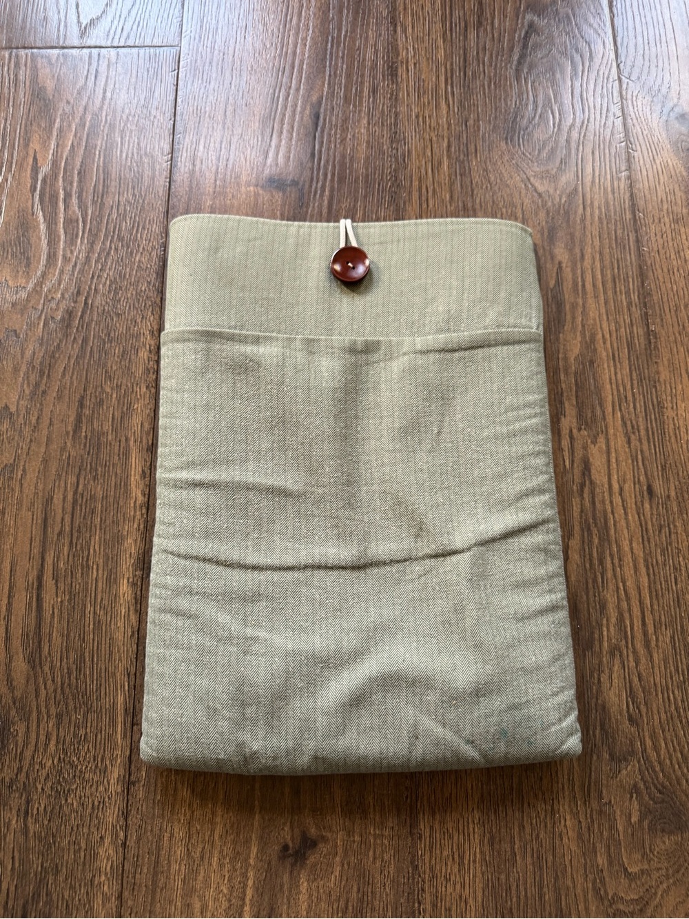 Canvas Sleeve with Button Closure - Olive